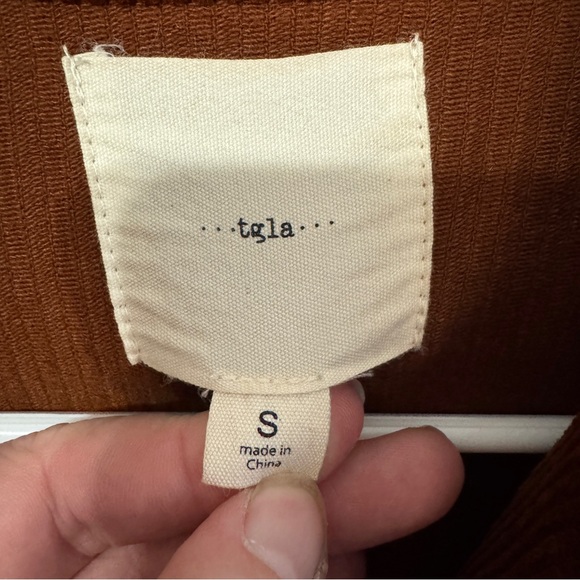 TGLA rust brown corduroy cropped jacket size small - Picture 4 of 7